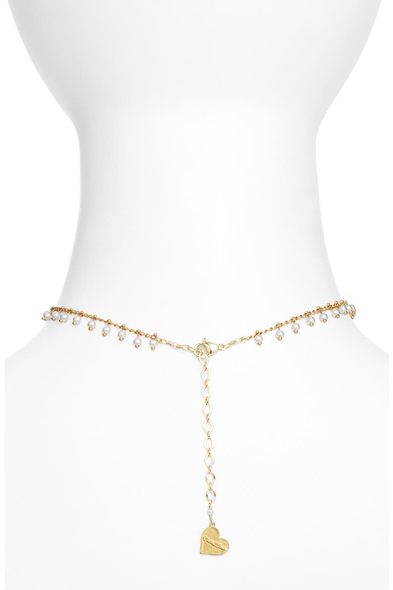 Faux Pearl Cluster Choker, Alternate, color, GOLD