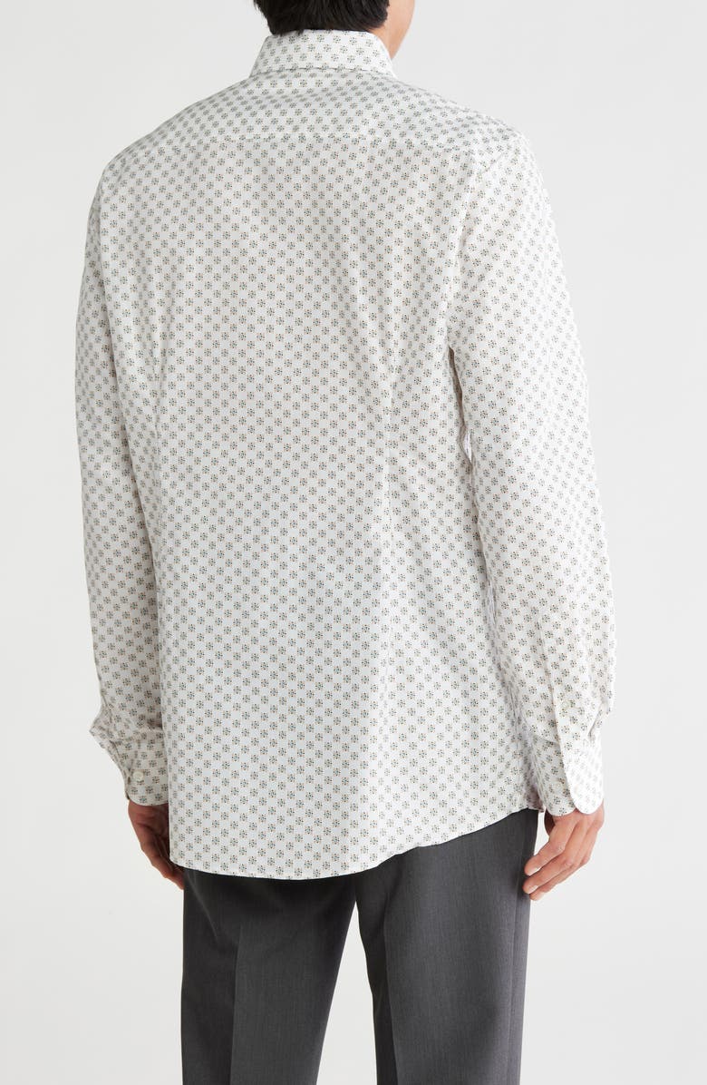 Eton Contemporary Fit Geometric Cotton & Linen Blend Dress Shirt, Alternate, color,