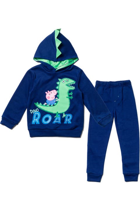 George Pig Cosplay Fleece Hoodie and Pants Set