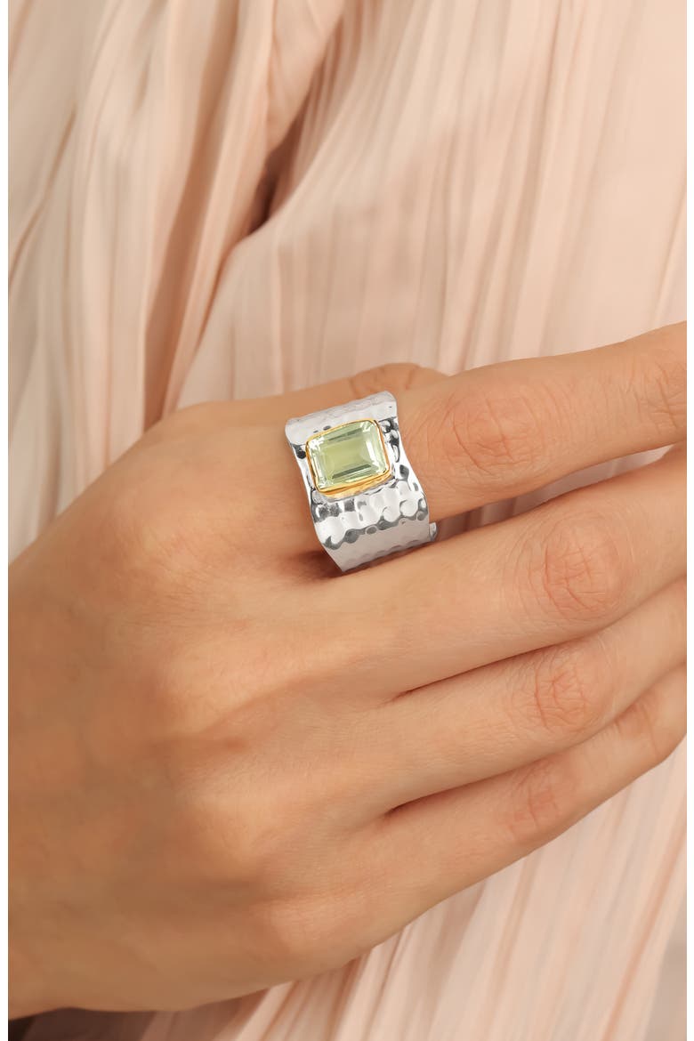Amethyst Silver Plated Ring, Alternate, color, GREEN