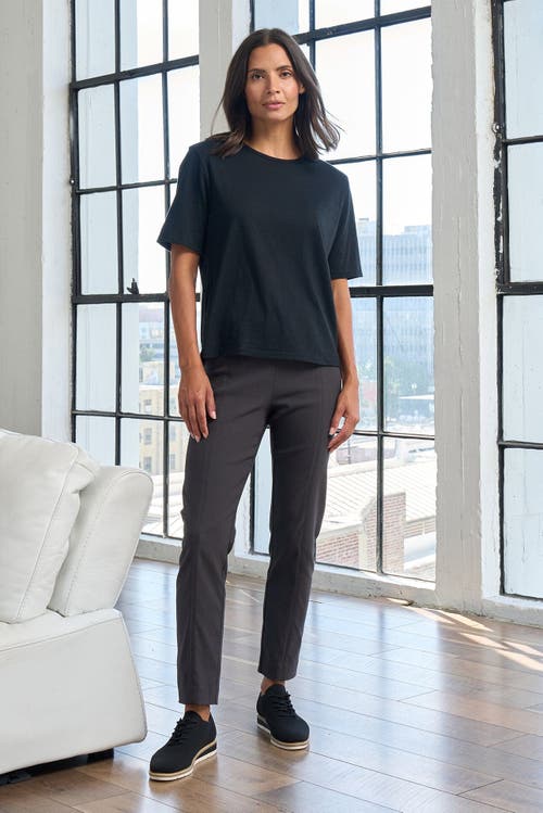 Franne Golde Slub Jersey Elbow Sleeve Crewneck Tee