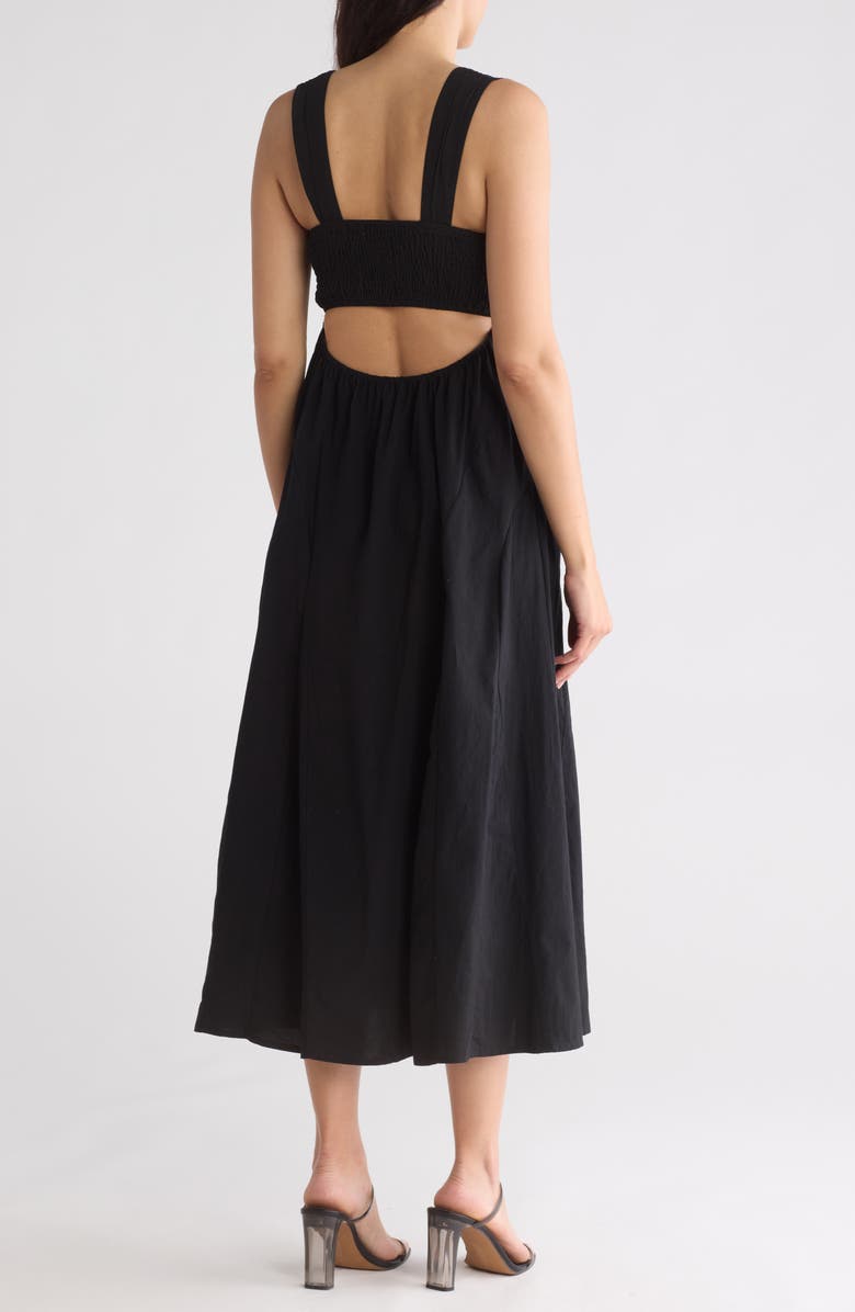 STITCHDROP Bae Shore Sleeveless Midi Dress, Alternate, color, Black