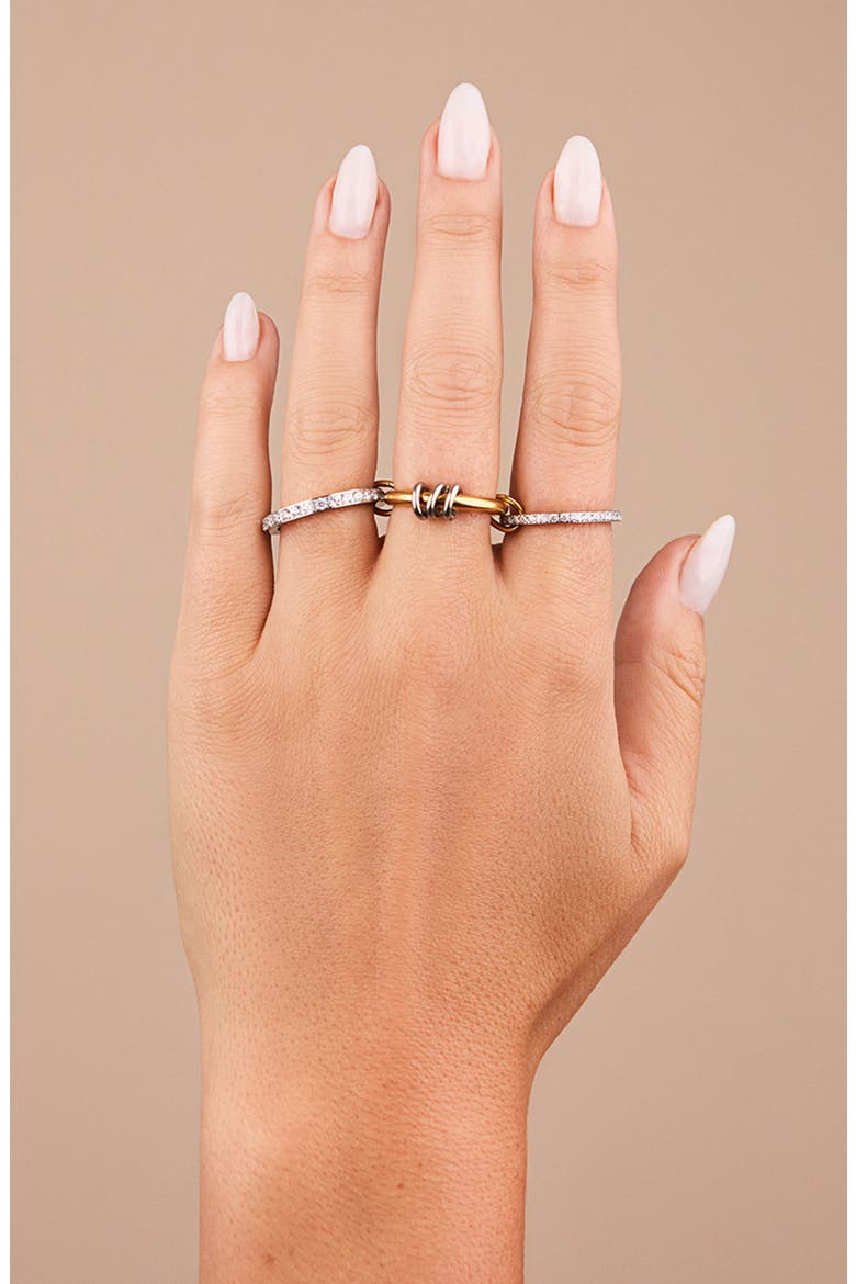 Garwyn Cubic Zirconia Linked Stacking Ring, Alternate, color, DUAL TONE
