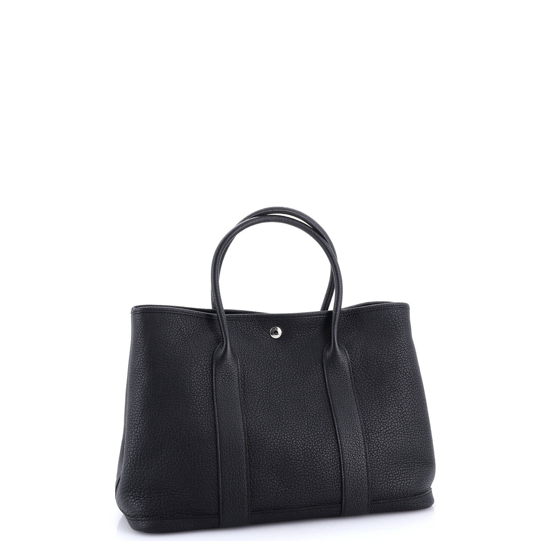 Pre-Owned Hermes Garden Party Tote Leather 36, Alternate, color, Noir