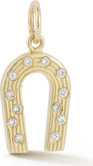 Ember Fine Jewelry 14K Yellow Gold Diamond Horseshoe Charm