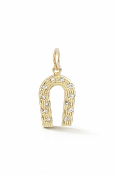 Ember Fine Jewelry 14K Yellow Gold Diamond Horseshoe Charm