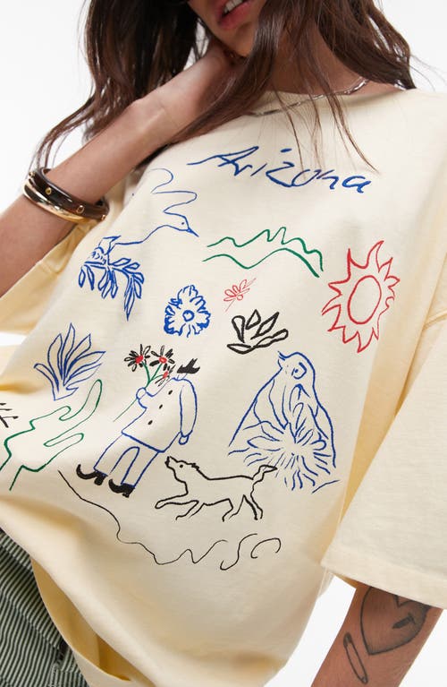 Topshop Arizona Oversize T-shirt In Multi