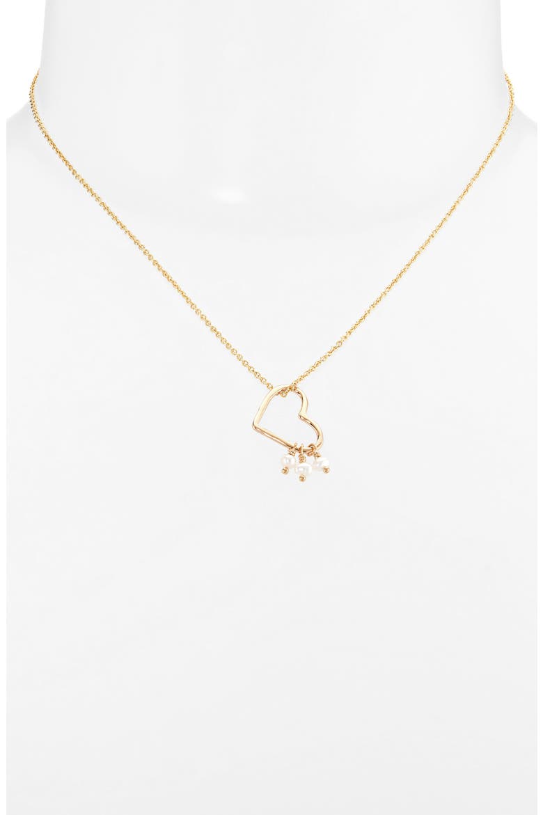 Esther Pearl Charm Heart Pendant Necklace, Alternate, color, GOLD
