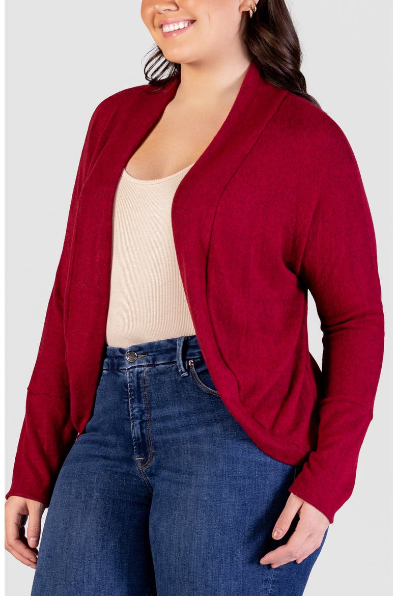 Curved Hem Bolero Jacket, Alternate, color, RED