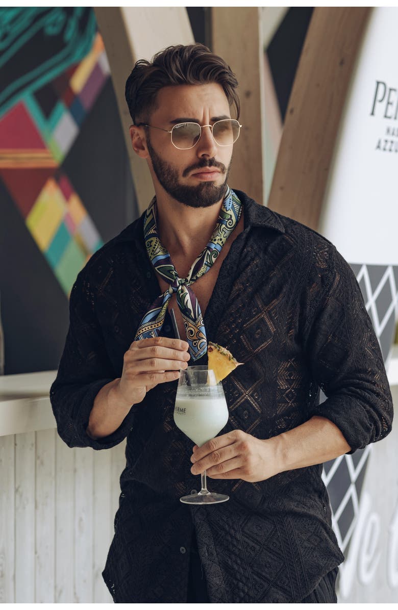 Elizabetta Capri - Hand Rolled Silk Neckerchief for Men, Alternate, color, 