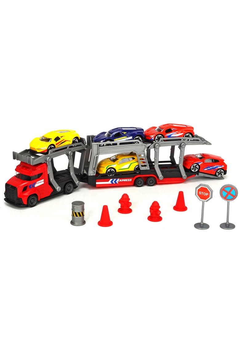 Transporter Set With 5 Diecast Cars, Main, color, Multicolored