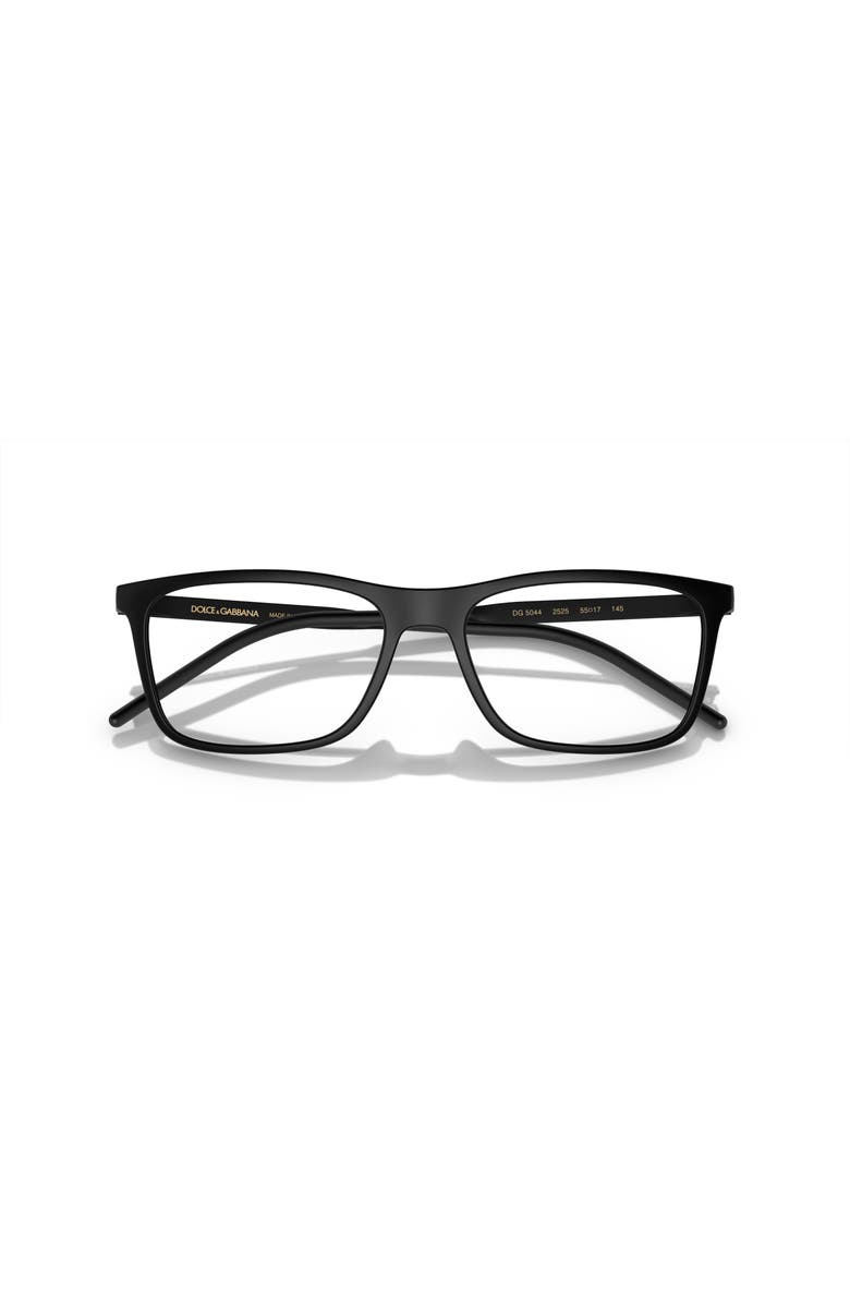 Dolce&Gabbana 55mm Rectangle optical glasses, Alternate, color, Black