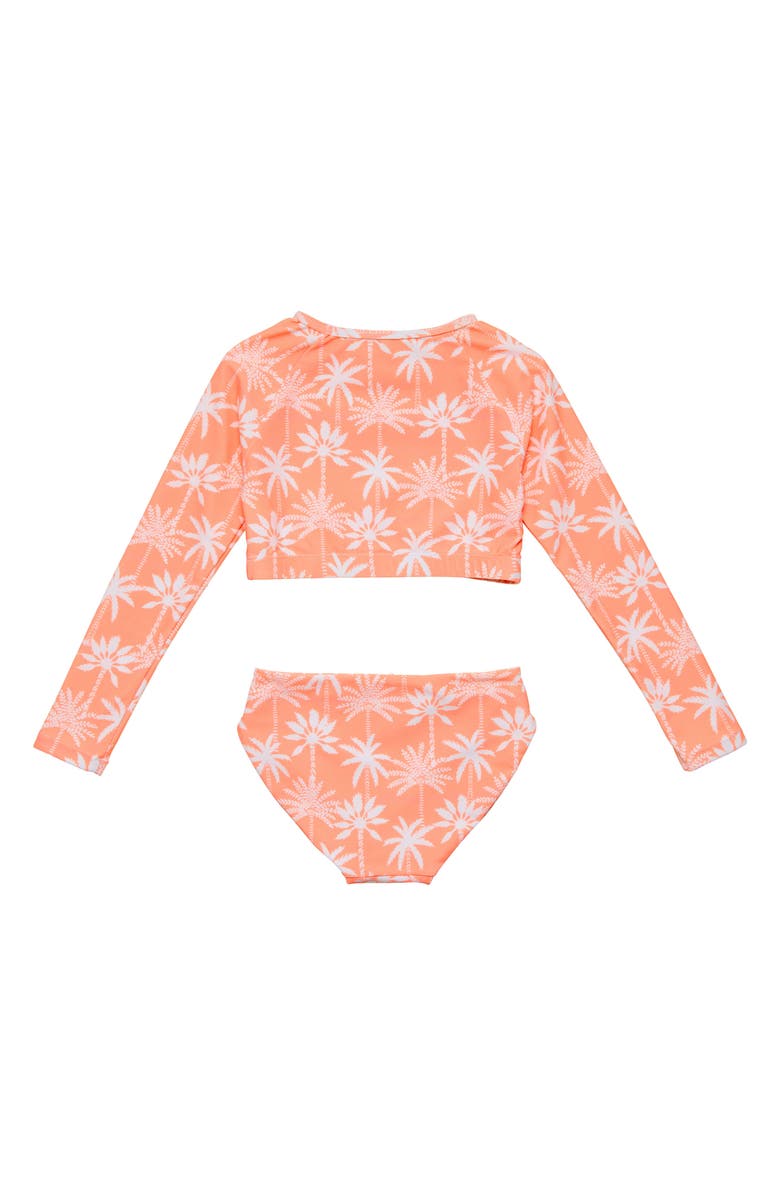 Snapper Rock Kids' Long Sleeve Two-Piece Rashguard Swimsuit, Alternate, color, Orange