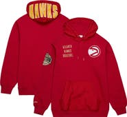 Mitchell & Ness Men's Mitchell & Ness Red Atlanta Hawks Team OG 2.0 Vintage Logo Fleece Pullover Hoodie