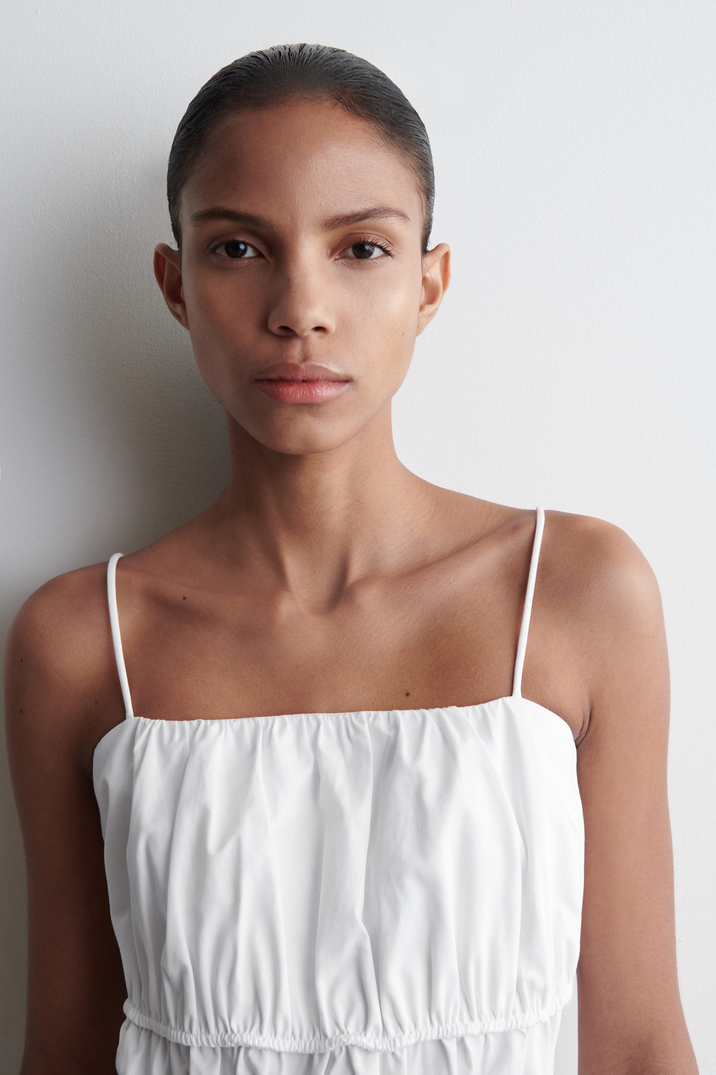 COS Gathered Cotton Top (Women) | Nordstrom