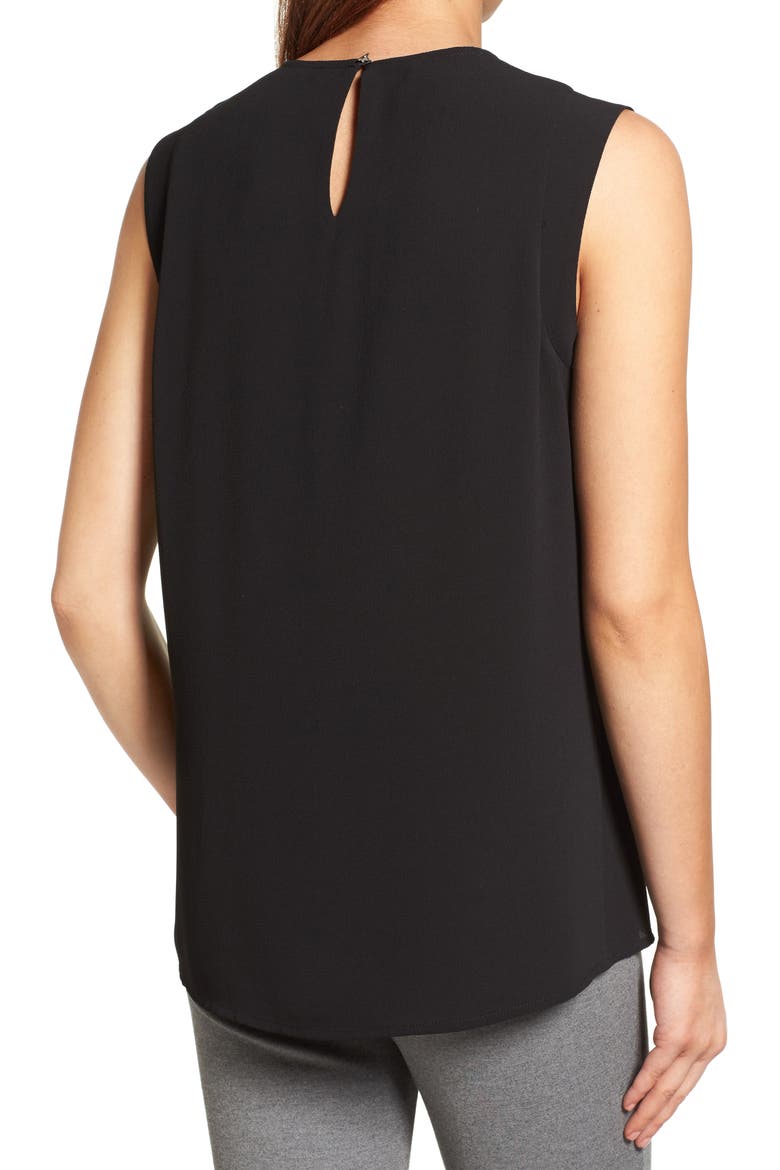 Pleat Front Blouse, Alternate, color, RICH BLACK