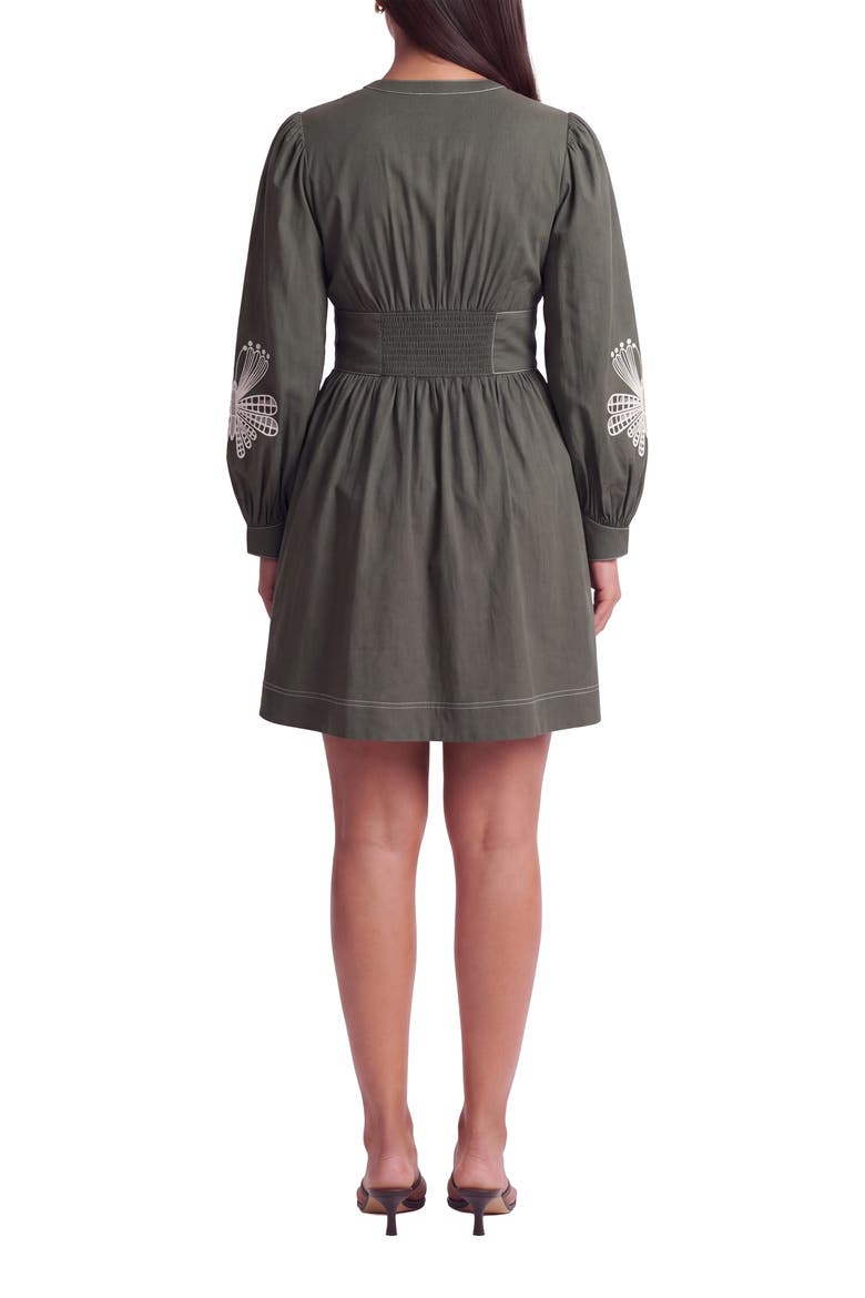 Dusky Embroidered Minidress, Alternate, color, OLIVE