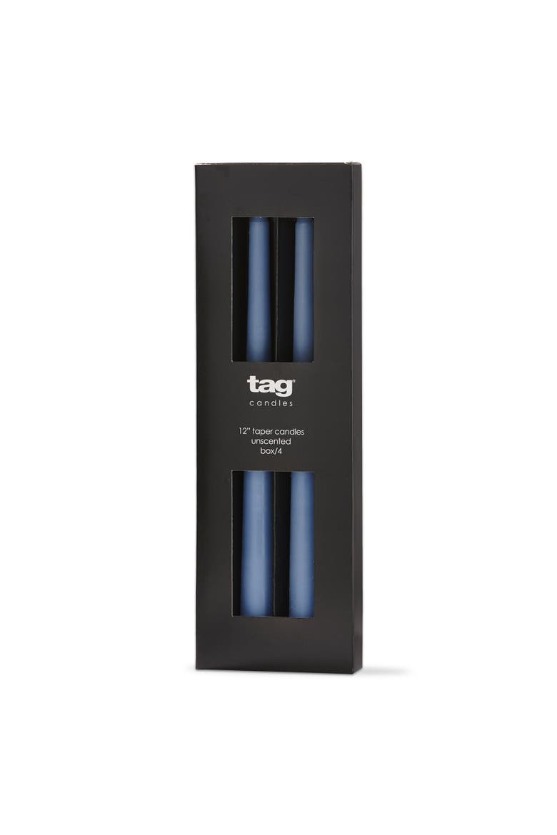 Color Studio Traditional Taper Unscented Candle Set Blue, Main, color, Blue