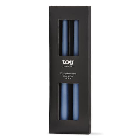 Color Studio Traditional Taper Unscented Candle Set Blue