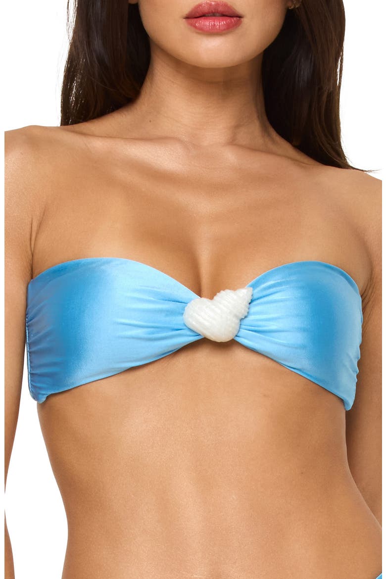 Luminescent Strapless Bikini Top, Main, color, SEASPRAY