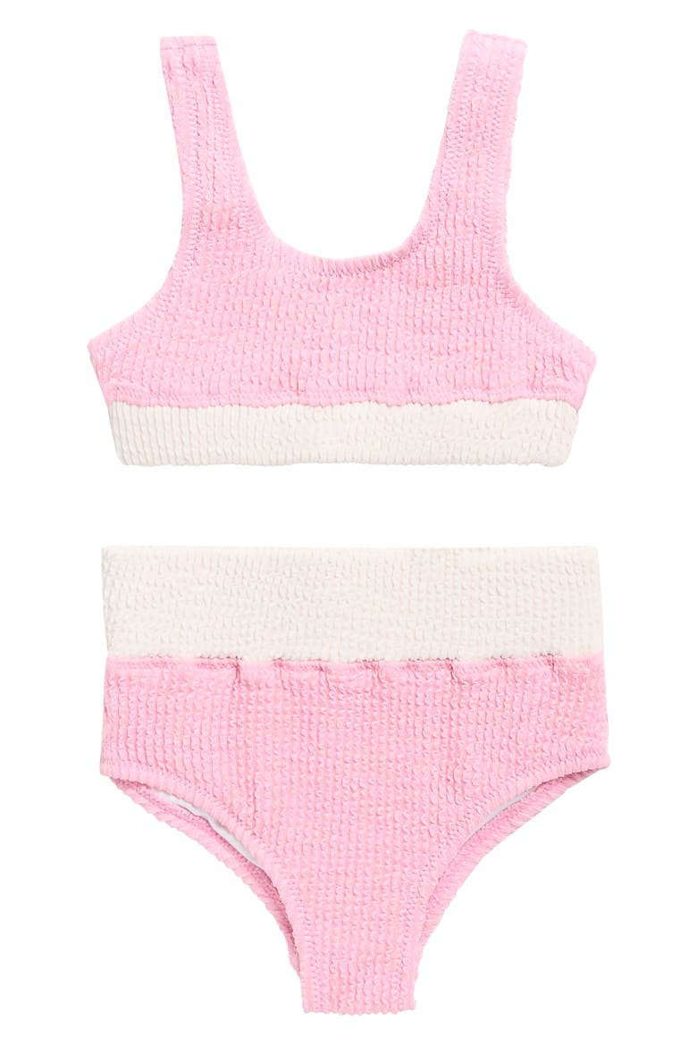 Kids' Crinkle Two-Piece Swimsuit, Main, color, BERRIES AND CREAM