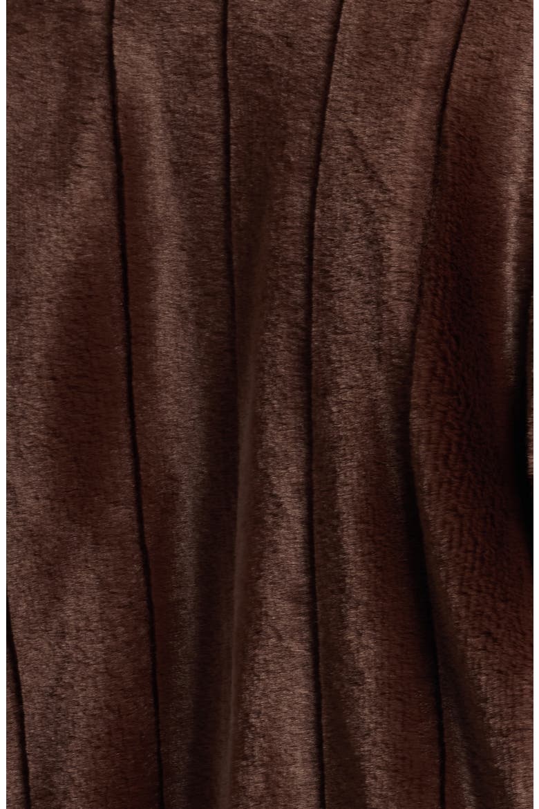 Faux Mink Zip Jacket, Alternate, color, CHOCOLATE BROWN