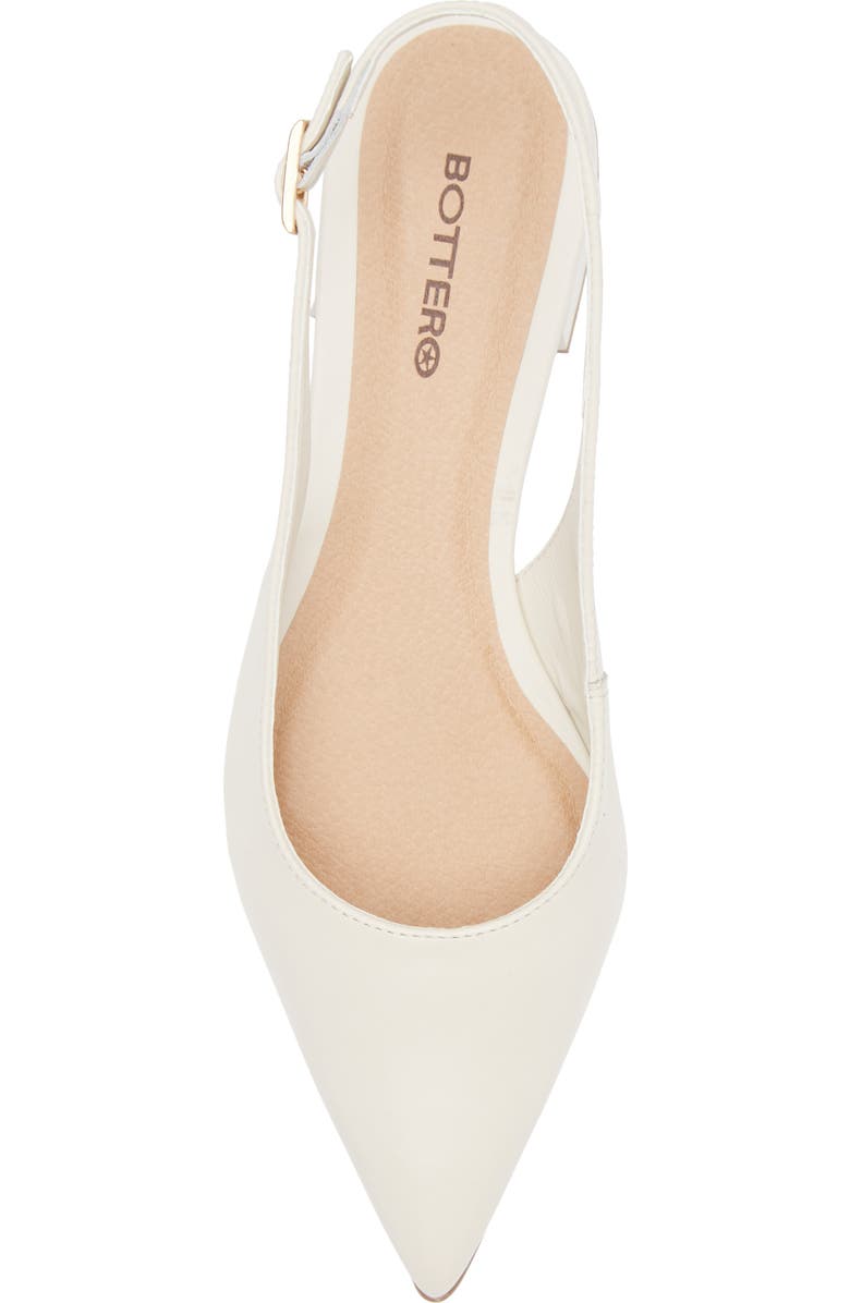 Bottero Alessandra Slingback Pointed Toe Flat, Alternate, color, Off White