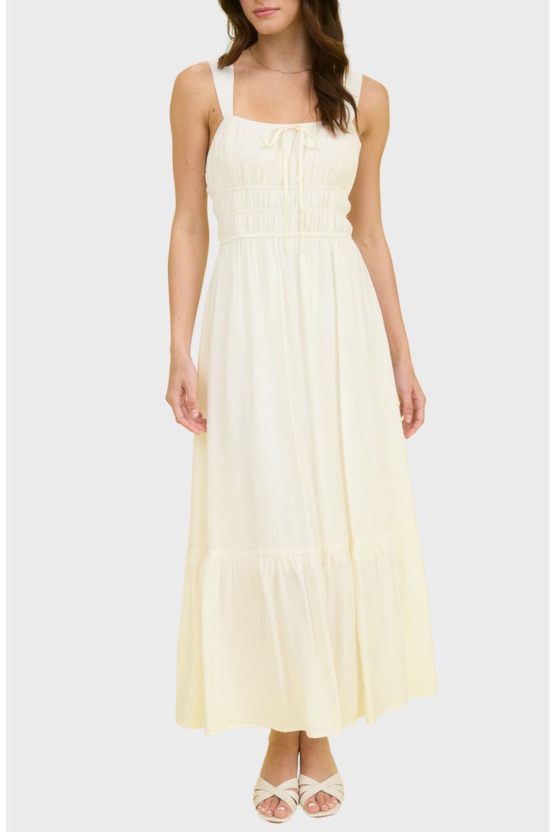 Scrunch Maxi Dress, Main, color, CREAM