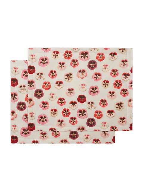 Placemats Set Of 2 (35X45) Pansy Ivory