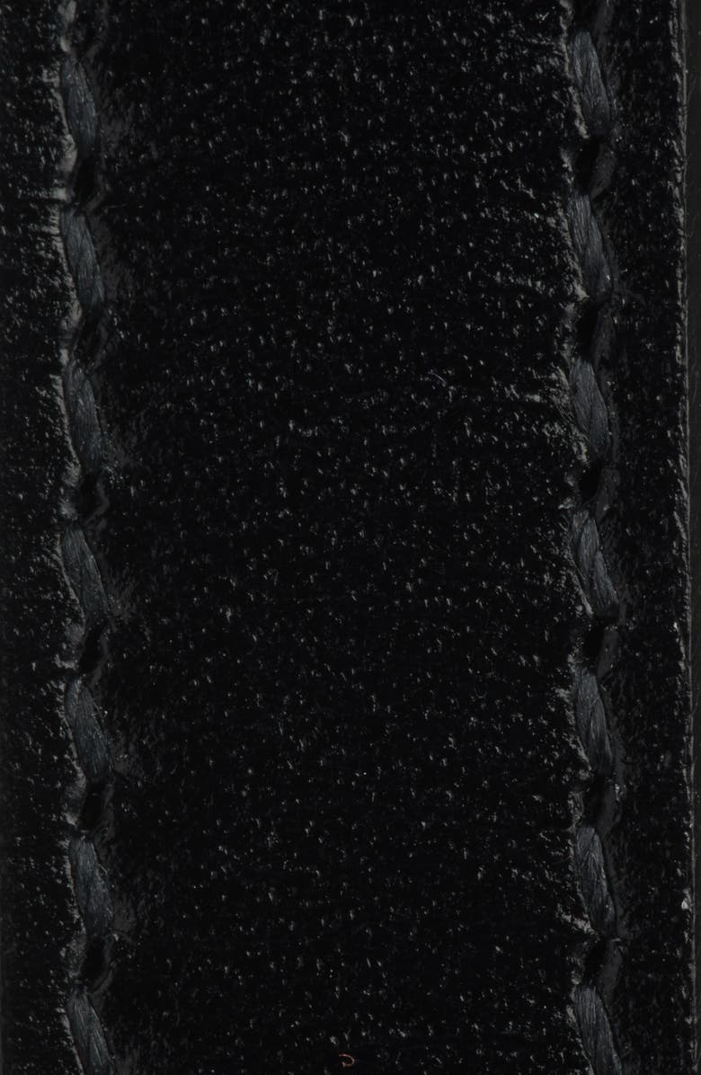 Saint Laurent New Logo Leather Belt, Alternate, color, Black