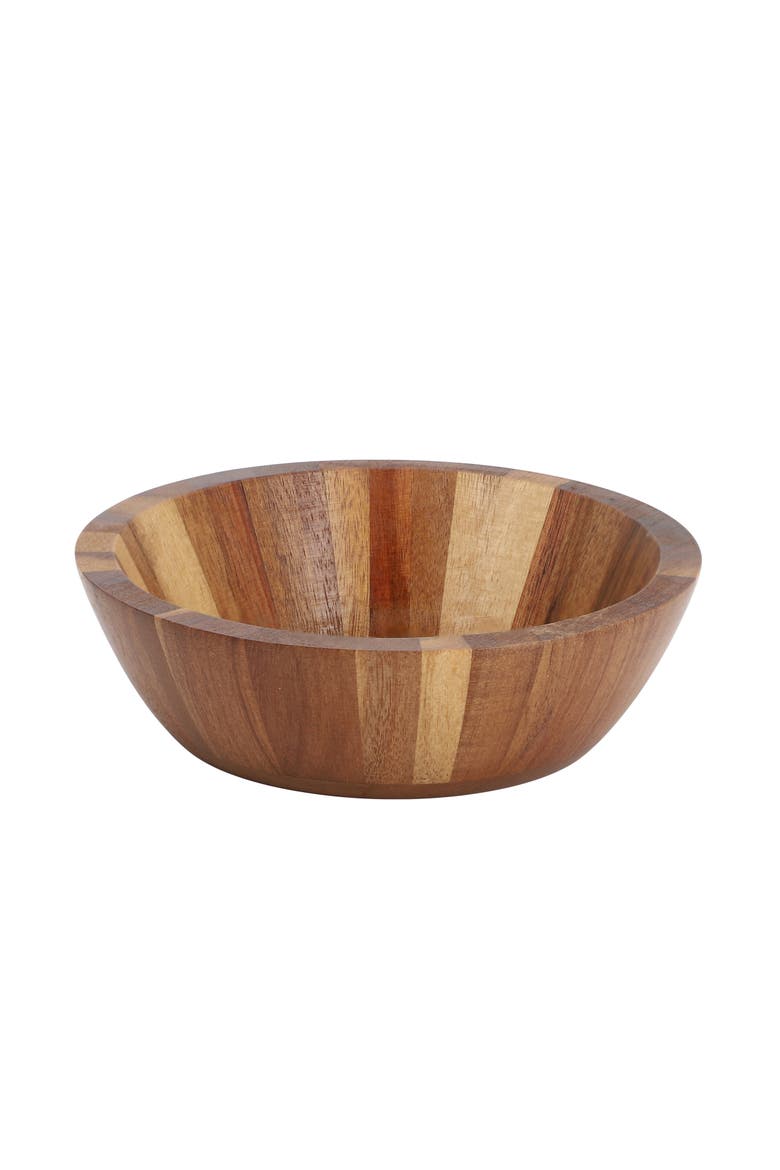 4 Piece Acacia Wood 7 Inch Bowl Set, Alternate, color, Acacia
