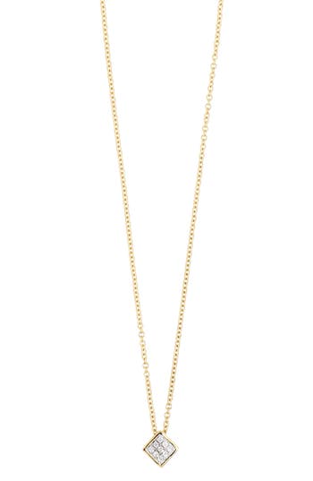 Bony Levy Icon Petite Diamond Square Pendant Necklace In Gold