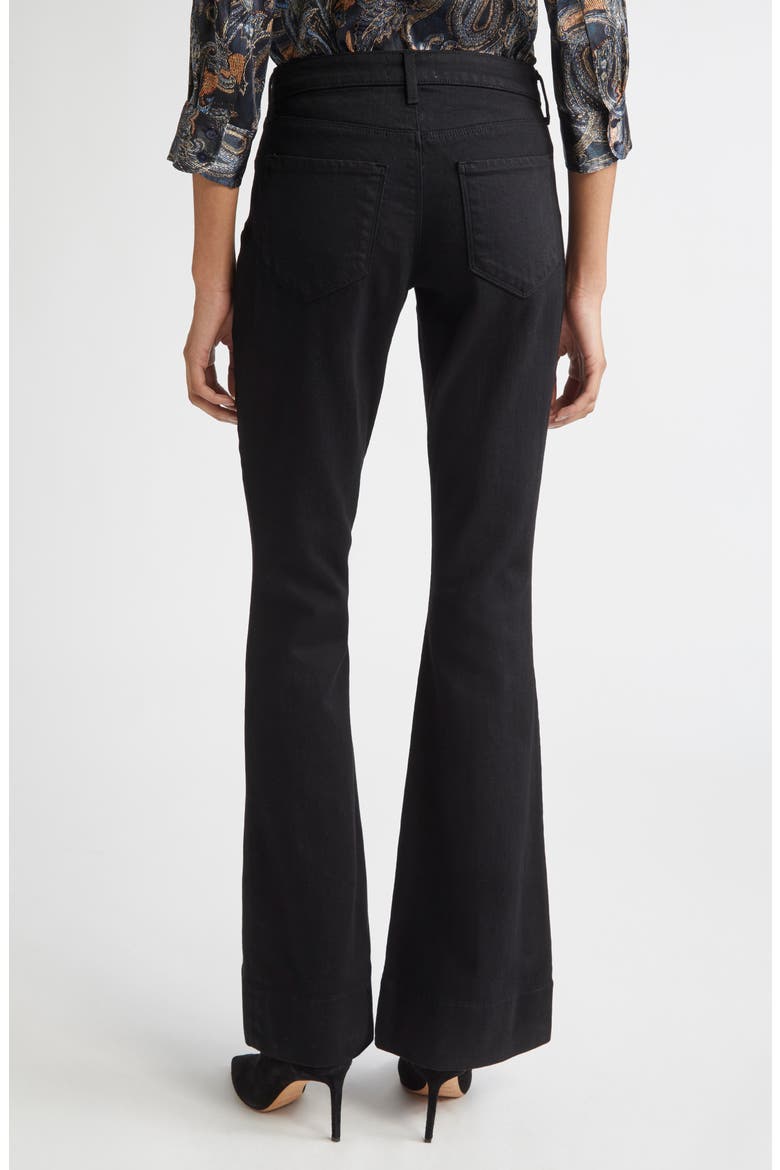 Lenora Front Seam Flare Leg Jeans, Alternate, color, NOIR
