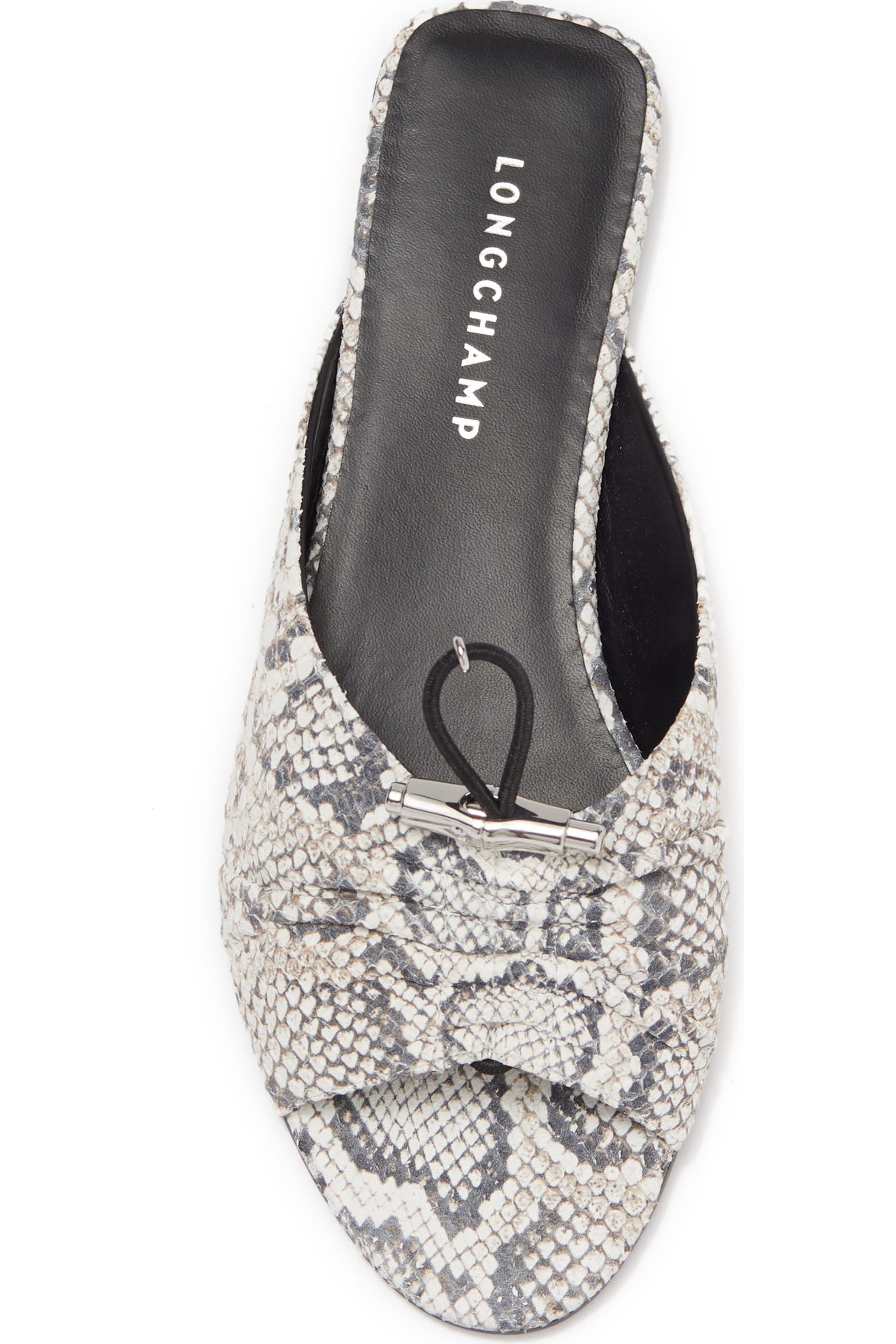 Snake Curtains Longchamp Ruched Snake Print Leather Flat Sandal (Women) | Nordstromrack