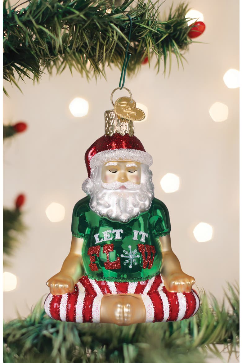Zen-ta Claus Christmas Ornament, Alternate, color, GREEN