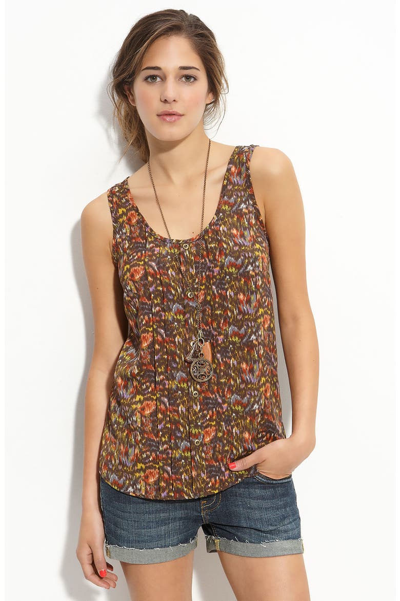 Lush Knit Trim Tank, Main, color, BROWN-GREY