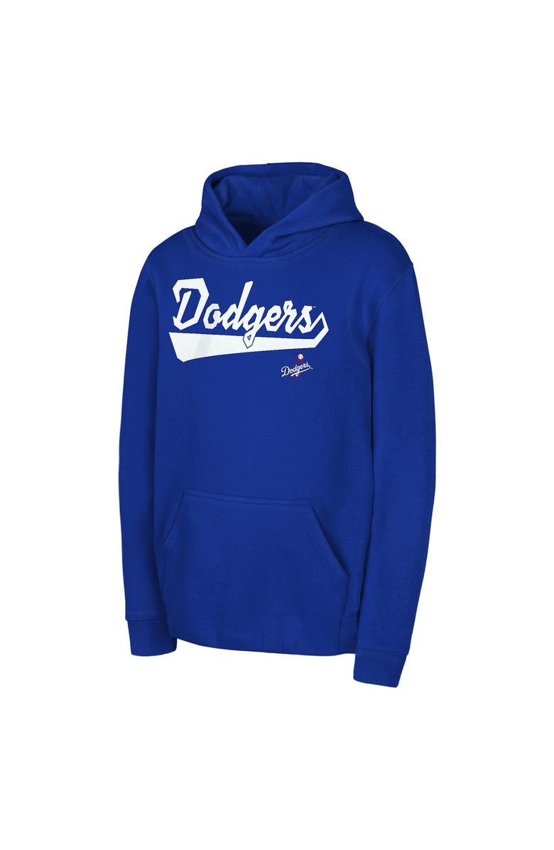 Outerstuff Youth Royal Los Angeles Dodgers Tailor Made Fleece Pullover Hoodie, Main, color, 