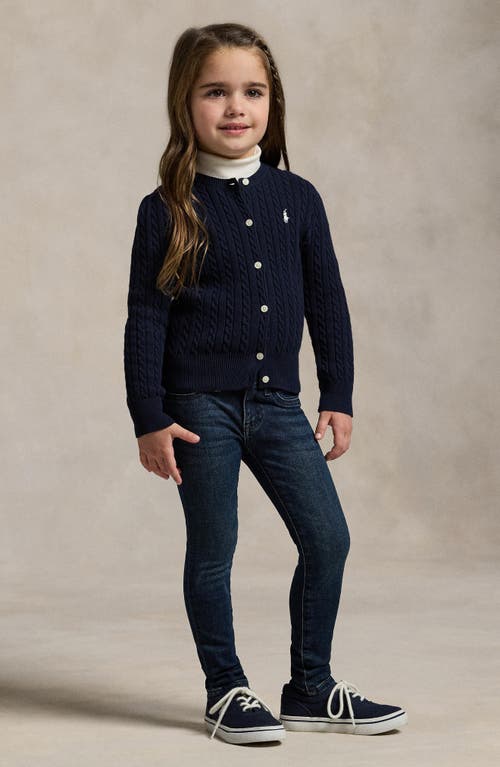 Polo Ralph Lauren Kids' Mini Cable Knit Cardigan In Animal Print