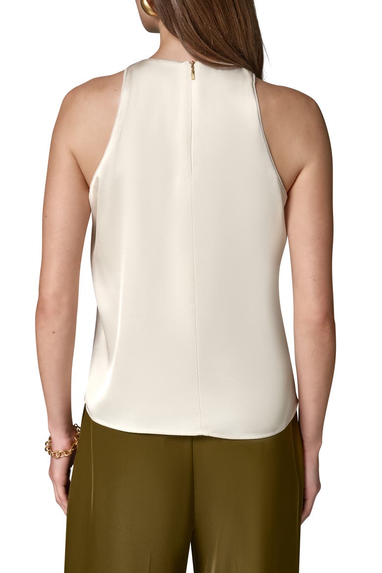 Hardware Neck Satin Blouse, Alternate, color, IVORY