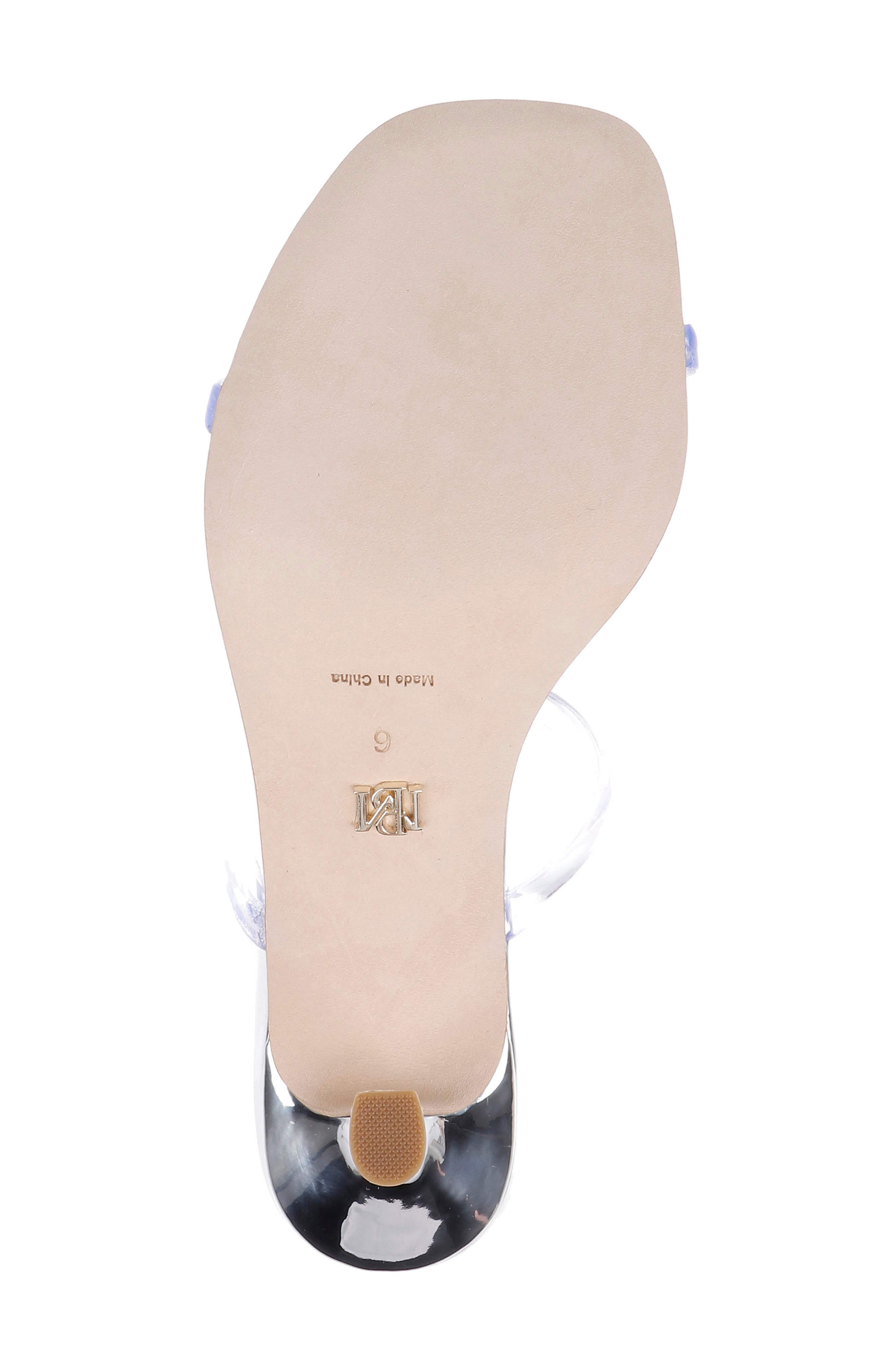 Badgley Mischka Collection Xyra T-Strap Sandal, Alternate, color, Clear/ Silver