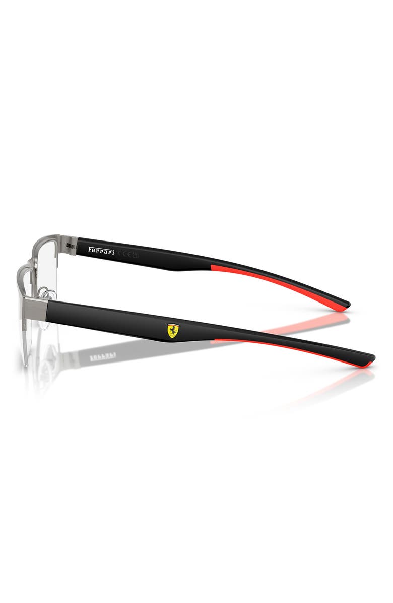 Scuderia Ferrari 55mm Rectangular Optical Glasses, Alternate, color, Gunmetal