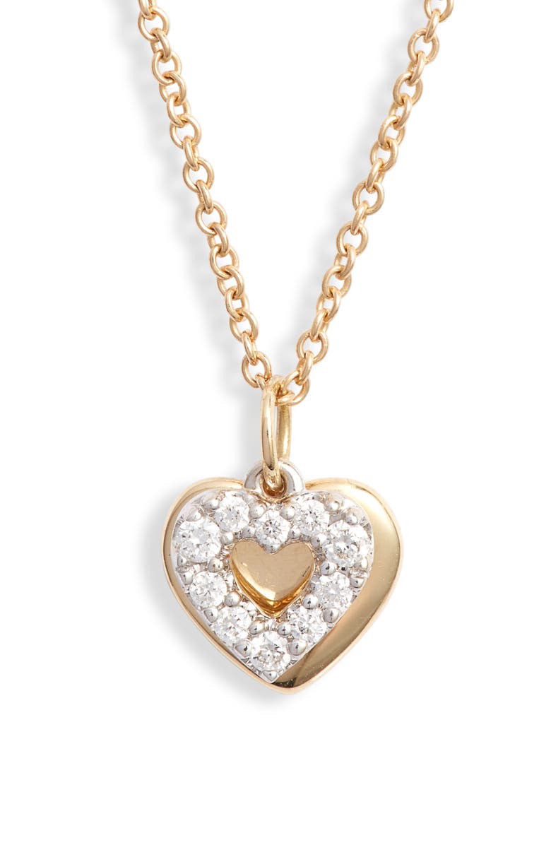 Bony Levy Icons Gold & Diamond Heart Pendant Necklace, Main, color, 