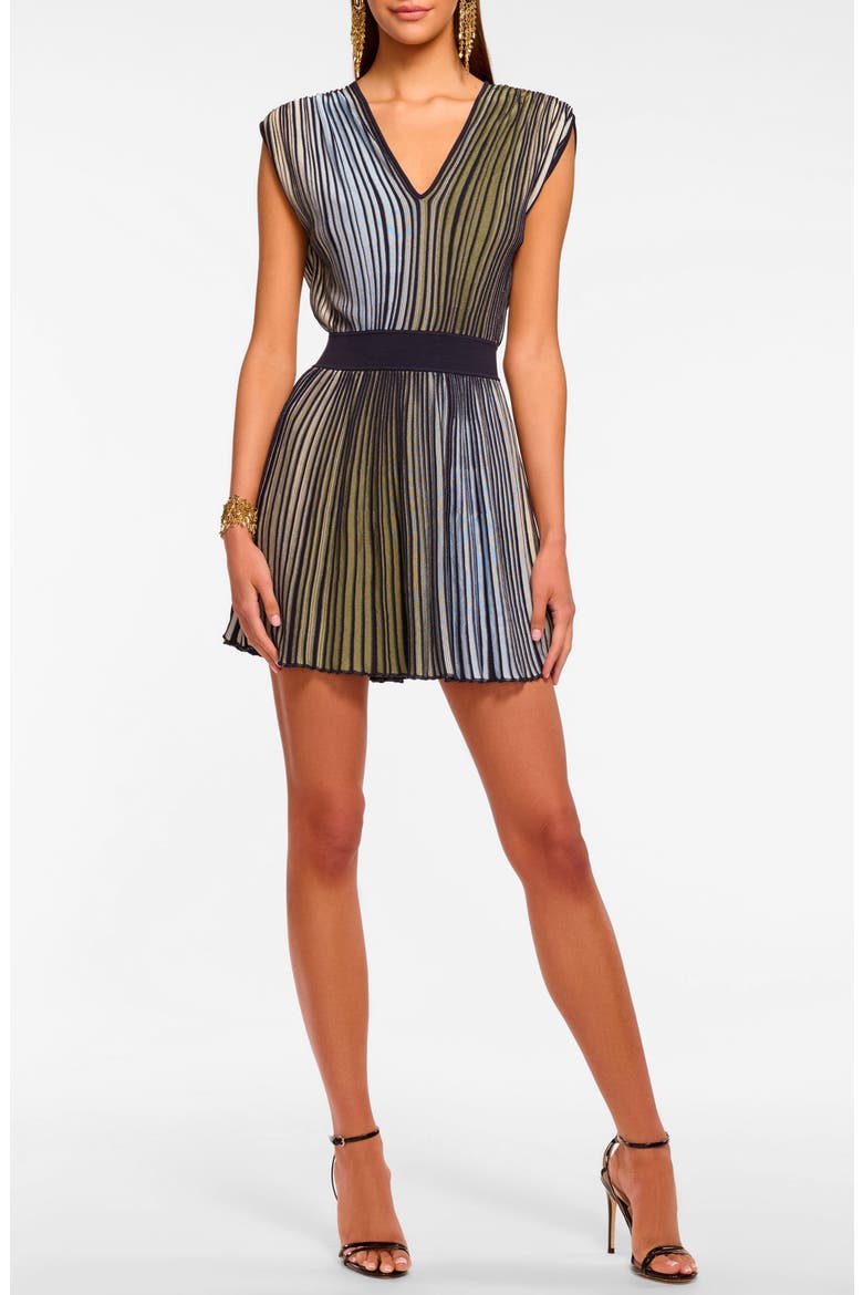 Marisol Colorblock Fit & Flare Minidress, Main, color, OMBRE STRIPE