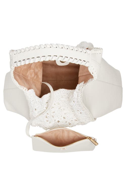 SAM EDELMAN SAM EDELMAN SYLVIA CROCHET PANEL LEATHER HOBO