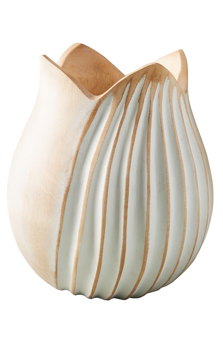 Anthropologie Home Anthropologie Short Lotus Mango Wood Vase, Alternate, color,