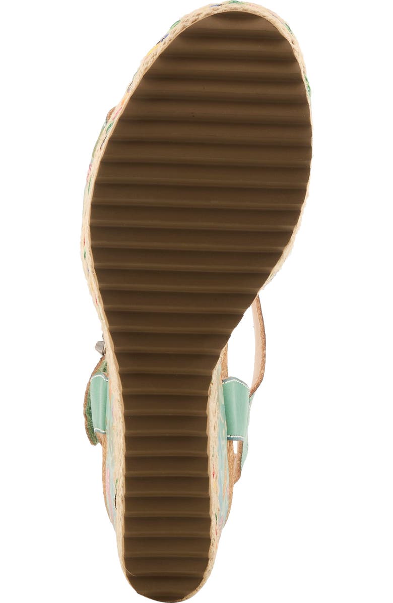 L'Artiste by Spring Step Boca Espadrille Ankle Strap Platform Wedge Sandal, Alternate, color, Mint Green Multi