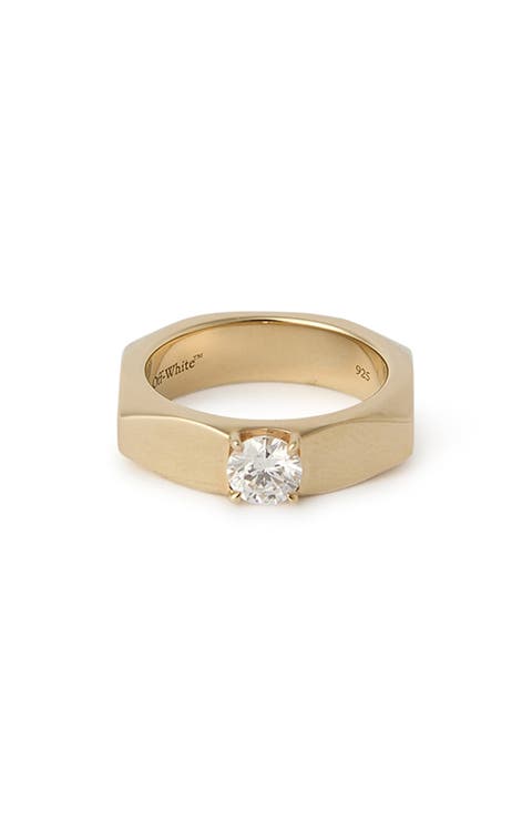 Hex Nut Solitaire Lab Grown Diamond Ring