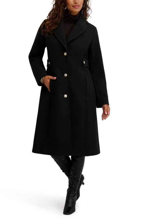 Kensie Belt Detail Coat In Black