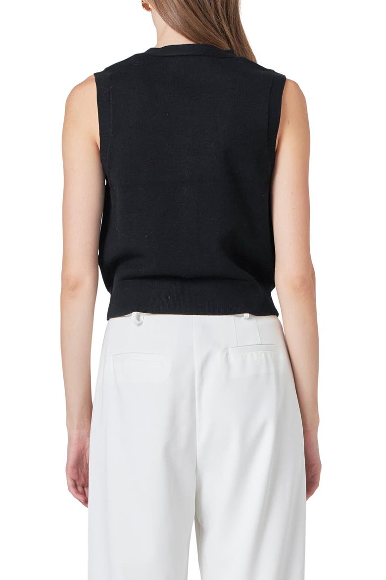 Chain Detail Vest, Alternate, color, BLACK