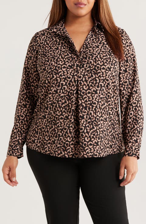Abstract Animal Print Top (Plus)